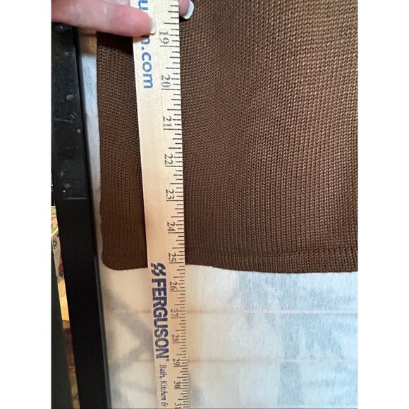 Luciano Dante Brown Knit Beaded Boho Crochet Short Sleeve Button Sweater Top XL - Picture 9 of 10